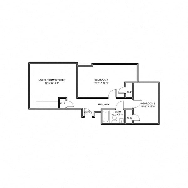 324|330 McKee- 2 Bedroom (612SF) | University Commons at McKee Pl